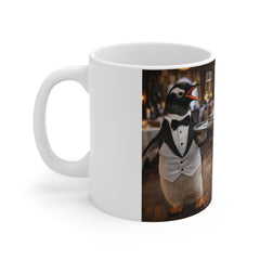 Penguin Butler Coffee Mug - Funny Waiter Tuxedo 11oz Ceramic Mug