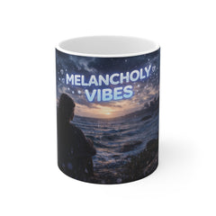 Melancholy Vibes Mug — Aesthetic Sunset Ocean Coffee Cup