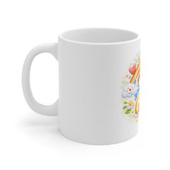 Focus on the Good Mug — Inspirational Positive Quote Coffee Cup with Rainbow & Sun