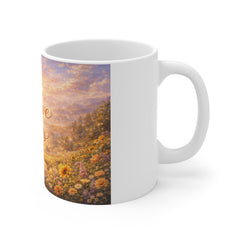 Positive Vibes Mug — Sunrise Floral 11oz Coffee Cup