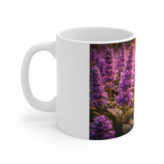 Floral Lavender Sunrise Mug — "Let your dreams blossom" 11oz Ceramic Coffee Cup