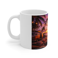 Good Vibes Mug — Sunset Beach Camper Coffee Cup