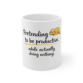 Mug — "Pretending to Be Productive While Actually Doing Nothing" Cute Sloth Coffee Mug