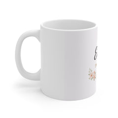Enjoy the Little Things Mug — Floral Inspirational Coffee Cup, Positive Morning Gift