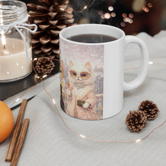 Chic City Cats Coffee Mug – Fashionable Cats with Champagne & Coffee 11oz
