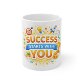 Success Starts With You Mug – Motivational Coffee Cup for Work, Study & Gifts