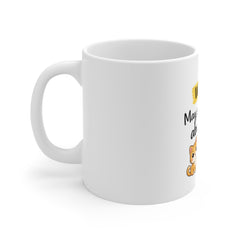 Cat Lover Mug — "Warning: May Start Talking About Cats" 11oz White Coffee Cup
