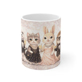 Animal Party Mug — Elegant Dressed Cat, Bunny & Dog Coffee Cup