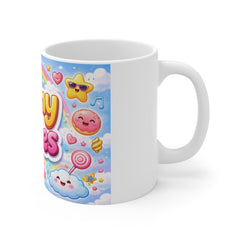 Funny Vibes Coffee Mug — Cute Rainbow Emoji Graphic 11oz