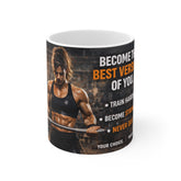 Motivational Fitness Mug — "Become the Best Version of You" Gym Coffee Cup