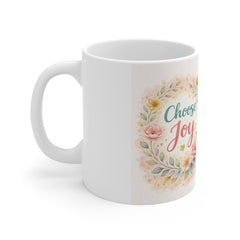 Choose Joy Floral Mug — Positive Mindset Inspirational Coffee Cup