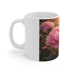 Bloom With Grace Floral Mug — Pink Peony Coffee Cup