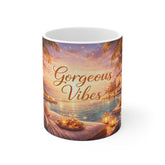 Gorgeous Vibes Ceramic Mug — Tropical Sunset Beach Scene