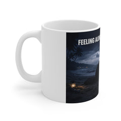 Feeling Alone Sad Vibes Coffee Mug — Moody Ocean Night Scenic 11oz Ceramic