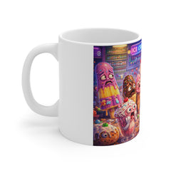 Ice Cream Monster Mug — Whimsical Dessert Horror 11oz Ceramic Coffee Cup