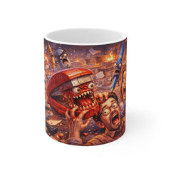 Mug — Horror Cartoon Kitchen Monsters Scene Coffee Cup