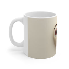 Shocked Face Ceramic Mug — Funny Emoji Coffee Cup for Home & Office