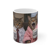 Funny Cat Mug — 'World's Best Boss' & 'I Hate Mondays' Office Cat Coffee Cup