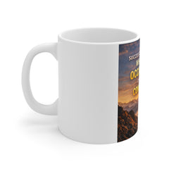 Motivational Sunrise Mug — "Success Doesn't Come From What You Do Occasionally, It Comes From Consistently"