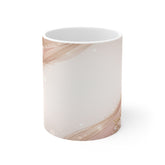 Floral Blush 11oz Mug — Romantic Rose & Gold Brushstroke Coffee Cup