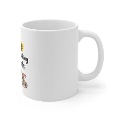 Cat Lover Mug — "Warning: May Start Talking About Cats" 11oz White Coffee Cup