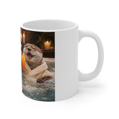 Relaxing Otters Spa Mug – Cute Animal Coffee Cup with Cocktails