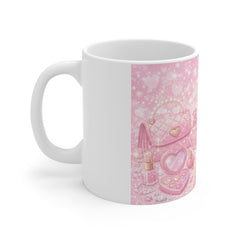 Pink Princess Makeup Mug — Glamorous Barbie-Inspired Coffee Cup
