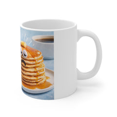 Funny Pancake Mug – "I'm DONE. Can somebody flip me over?" 11oz Ceramic Coffee Cup