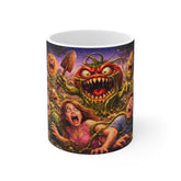 Horror Garden Mug — Retro Monster Plant Art Coffee Cup