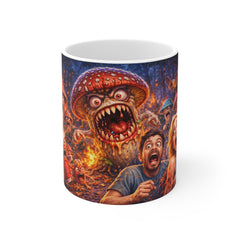 Horror Mushroom Mug — Spooky Monster Fungi Coffee Cup for Horror Fans