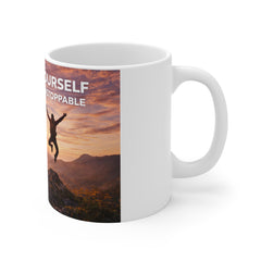 Motivational Sunrise Mug — "Believe In Yourself and You Will Be Unstoppable"