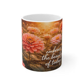Inspirational Floral Mug - "Embrace the Beauty of Today" 11oz
