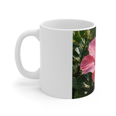 Hibiscus Bloom Photo Mug — Pink Tropical Flower Coffee Cup