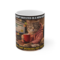 Mug — "Website Investment? Honey, You Deserve Better Than a Boring Site" Funny Cat Cocktail Coffee Mug