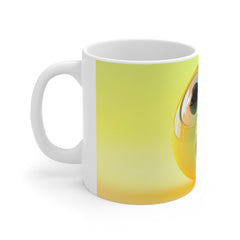 Surprised Emoji Ceramic Mug — Colorful Shock Face 11oz Coffee Cup