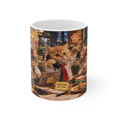 Cat Office Mug — Cute Kittens at Work Funny Coffee Cup (To-Do List: Take Over the World)