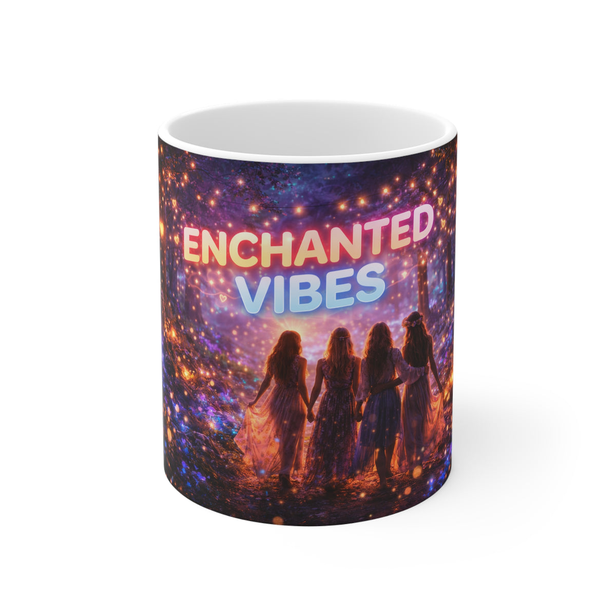 Enchanted Vibes Mug — Magical Night Forest Coffee Cup for Friends & Self-Care