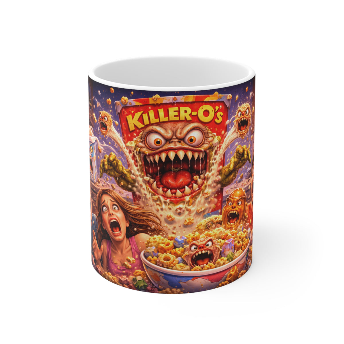 Killer‑O's Cereal Horror Mug — Retro Monster Breakfast Coffee Cup