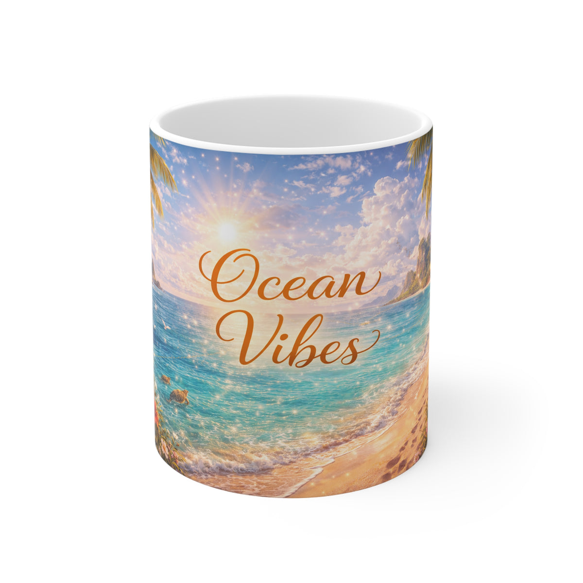 Ocean Vibes Mug - Tropical Beach Coffee Cup, Sunset Seascape Drinkware