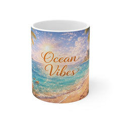 Ocean Vibes Mug - Tropical Beach Coffee Cup, Sunset Seascape Drinkware