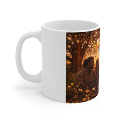 Rooted Vibes Coffee Mug — Cozy Friends Sunset 11oz Ceramic Mug