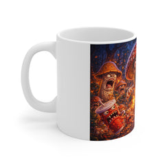 Horror Mushroom Mug — Spooky Monster Fungi Coffee Cup for Horror Fans