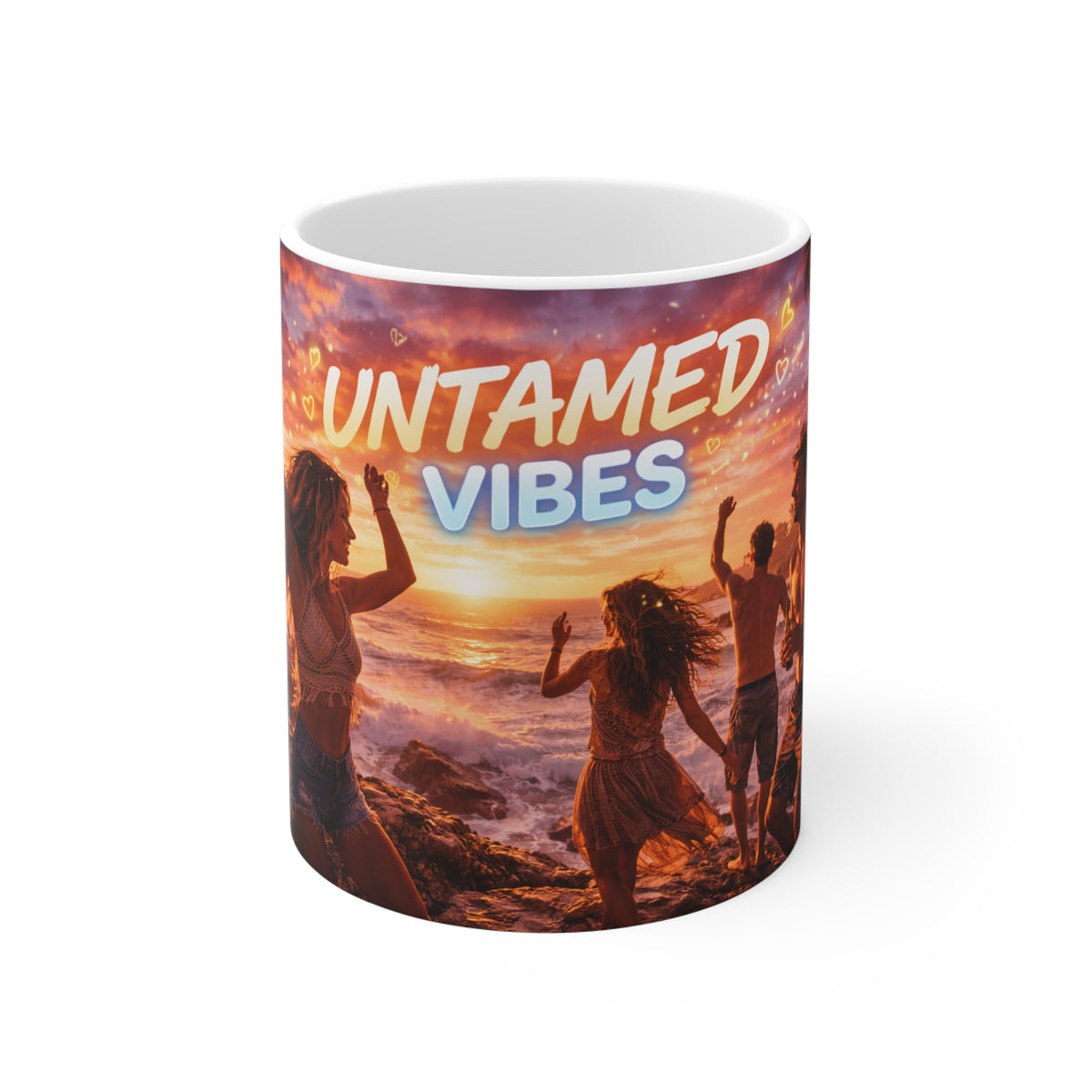 Untamed Vibes Mug — Sunset Beach Coffee Cup for Free-Spirited Friends