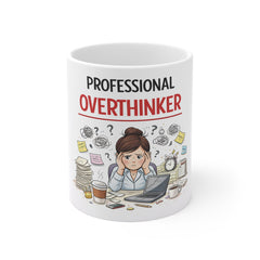 Professional Overthinker Coffee Mug — Funny Desk Gift for Busy Workaholics