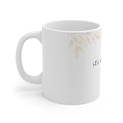 It's Okay to Rest Mug — 11oz Inspirational Coffee Cup with Soft Botanical Design