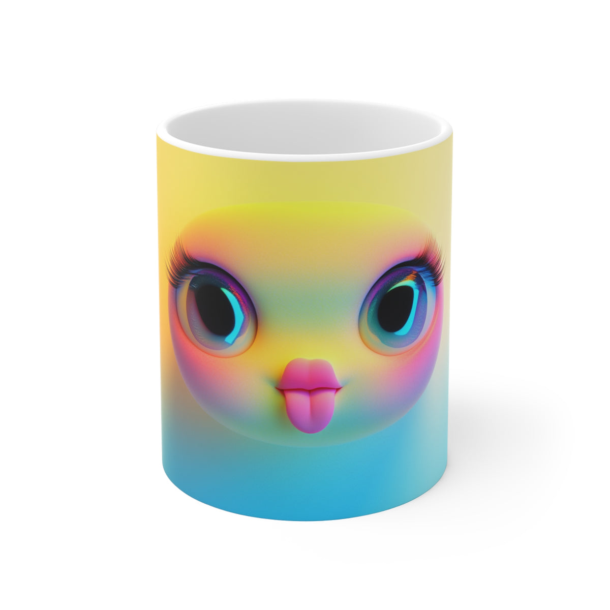 Funny Face Colourful 11oz White Mug