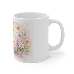 Live Life in Full Bloom Floral Mug — Inspirational Coffee Tea Cup for Gardeners & Moms