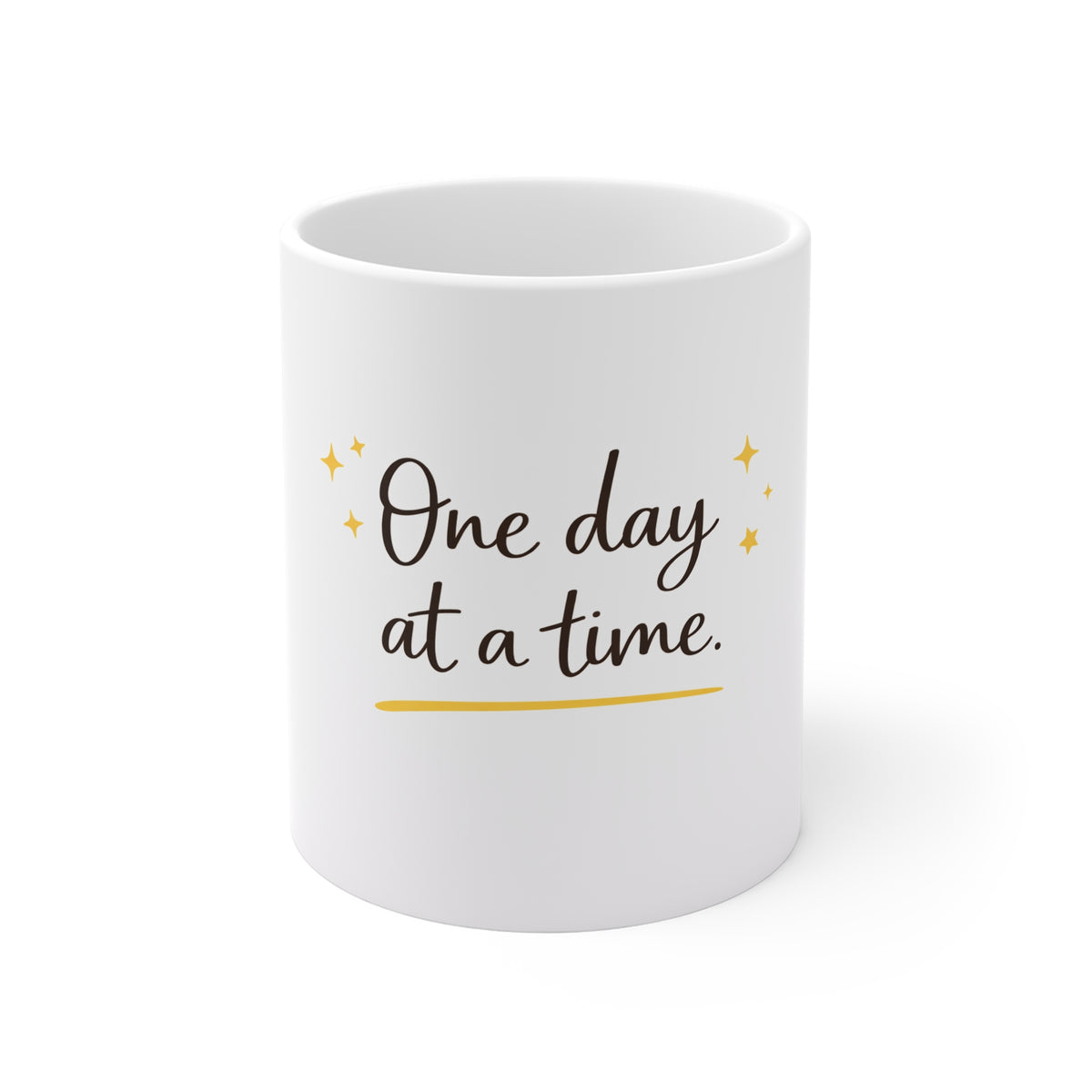 One Day At A Time Mug — Inspirational Ceramic Coffee Cup