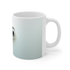 Surprised Face Ceramic Mug — Quirky 11oz Coffee Cup with Expressive Eyes