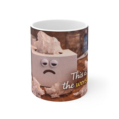 11oz Mug — "This Is the Worst" Sad Tissue Box Coffee Cup, Flu Season Humor Gift
